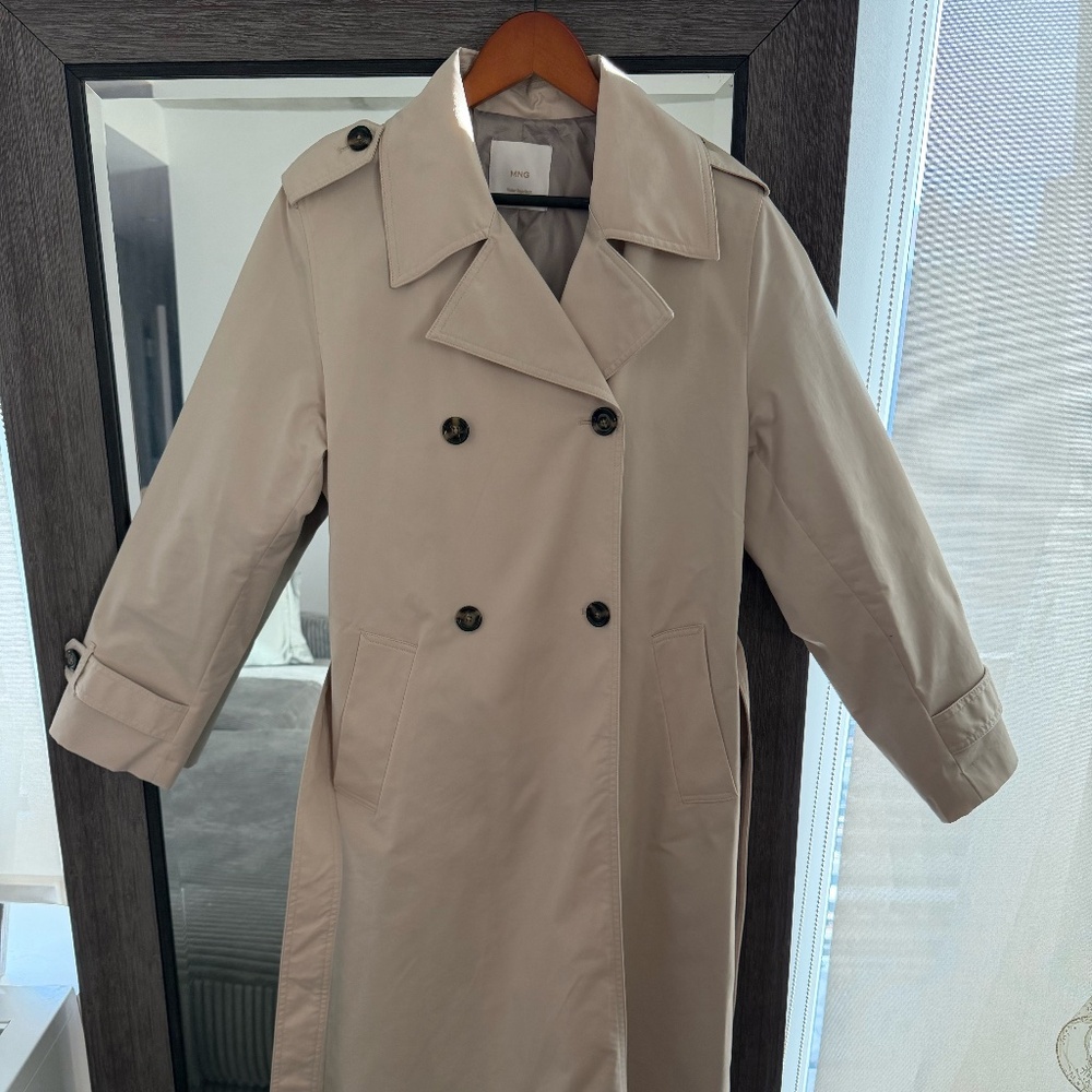 Mango Double-Button Trench Coat